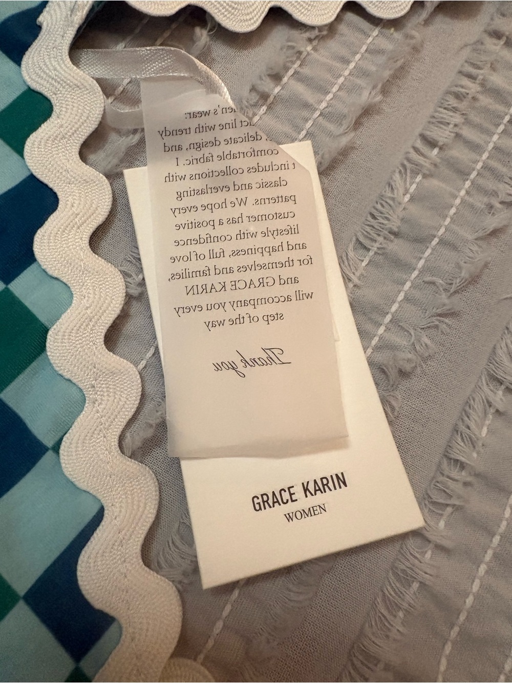Grace Karin Turquoise Blue Floral Checkered Maxi Dress-measurements in photos - Picture 5 of 9